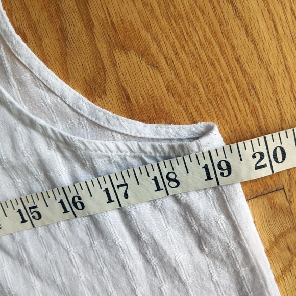 Kenar 100% Windowpane Lightweight Button Down Sleeveless Tank Top Tunic Blouse - Picture 14 of 16